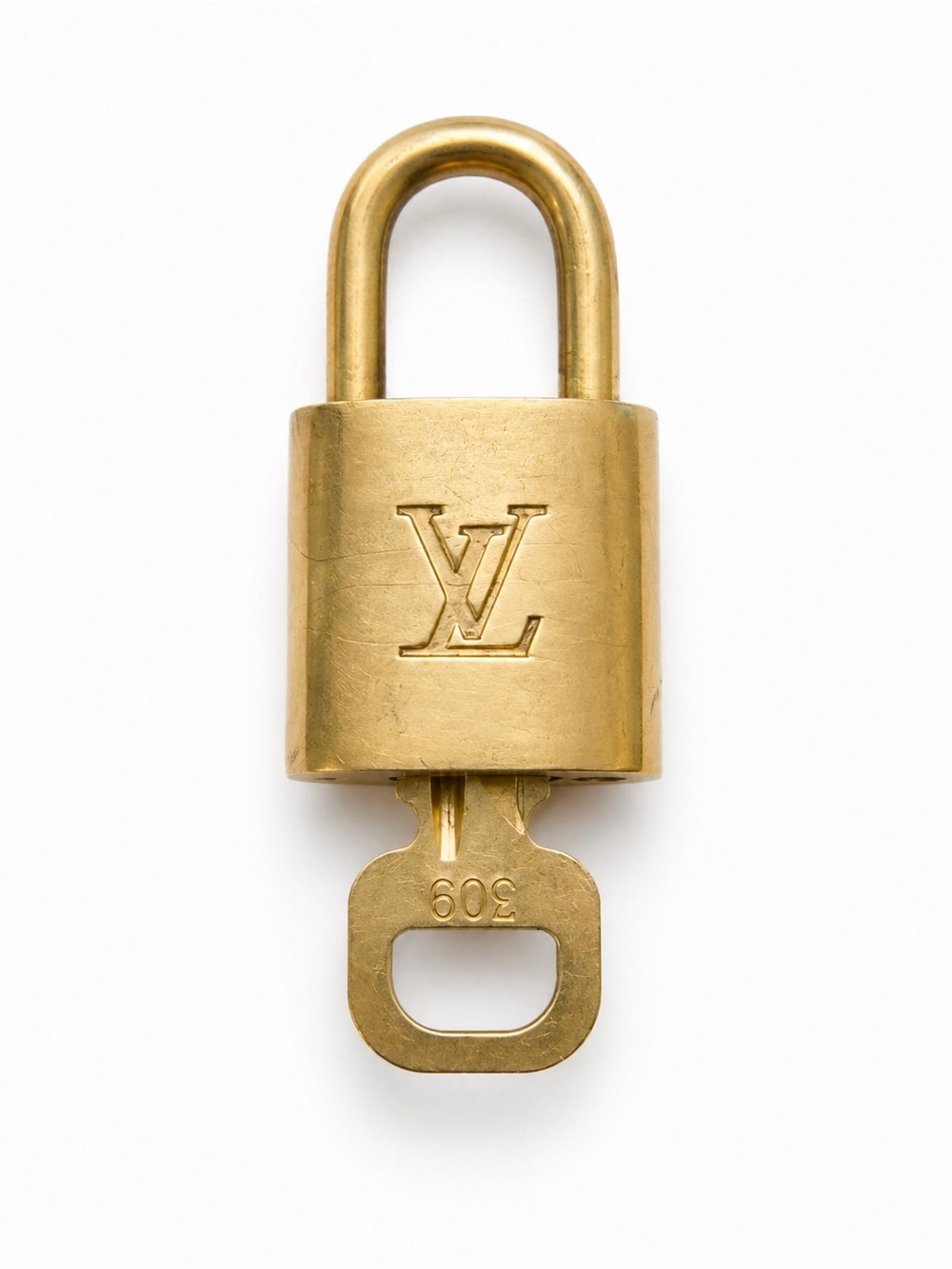 Authentic Louis Vuitton Lock & Matching Key #309 Brass Made in France